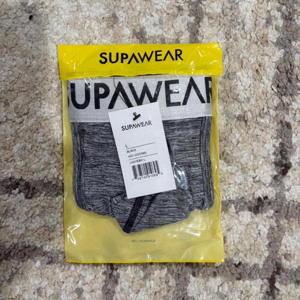 Supawear LARGE Black Hero Jock NWT